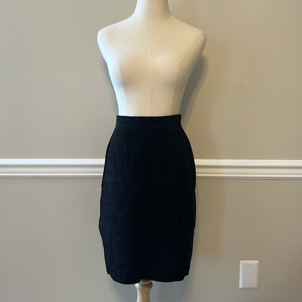 BB Dakota black suede skirt